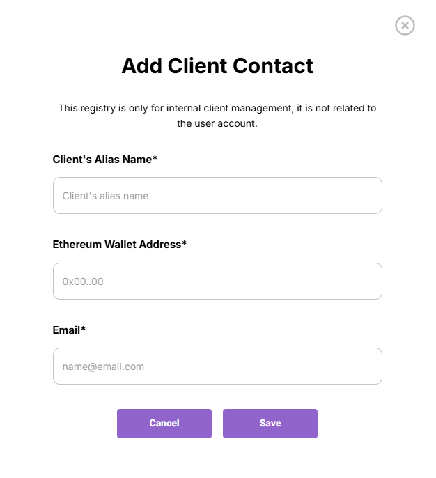 How to manually add clients to your address book